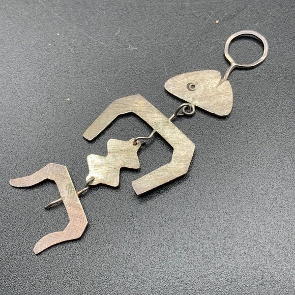 Articulated Fish Pendant Made in Peru 925 Sterling Silver Wearable Art Jewelry - Picture 3 of 6